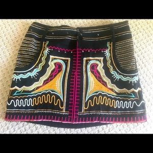 Embroidered mini skirt